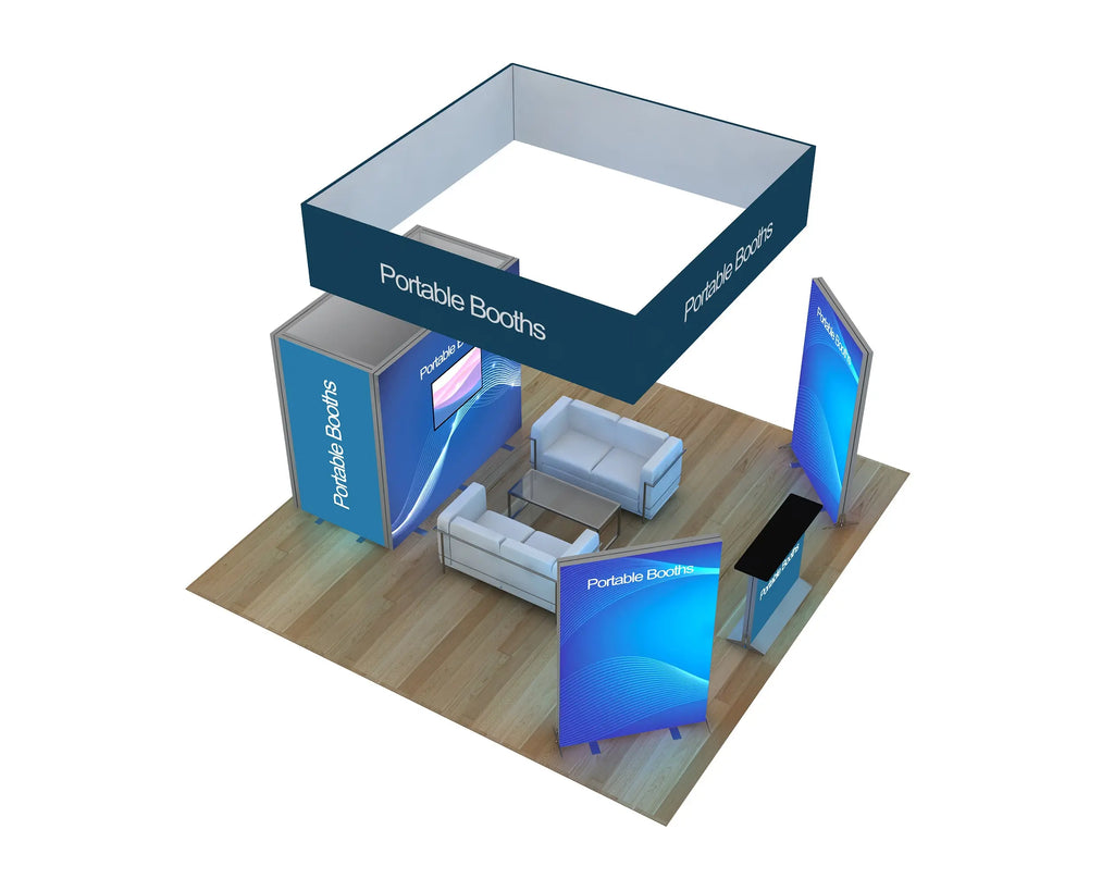 20 x 20 Backlit Exhibit With Storage Closet Portable Booths