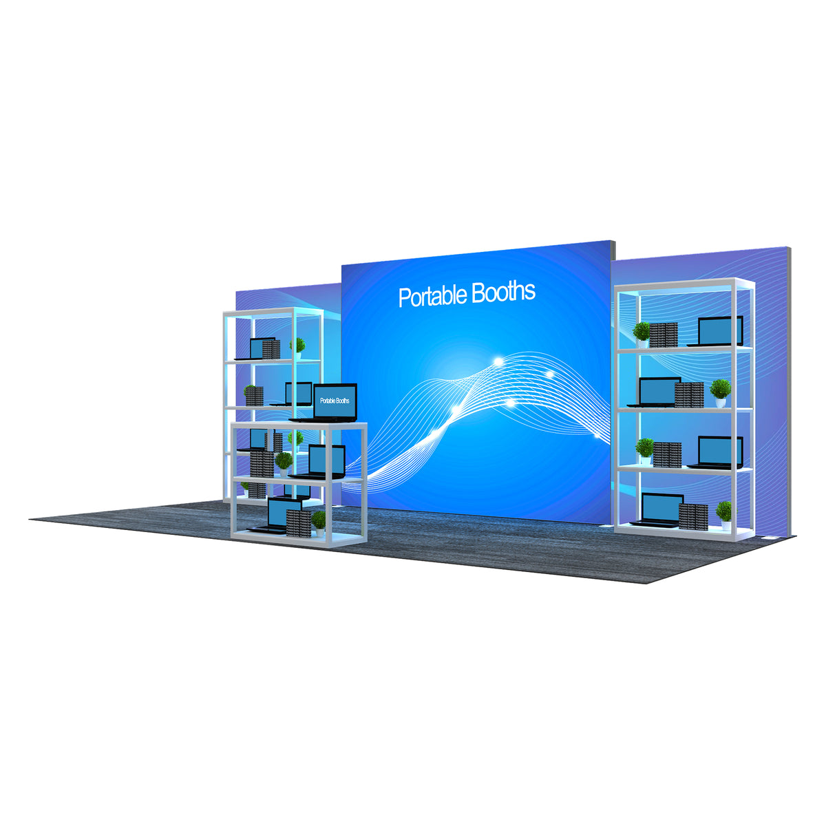 Shelf Display for 10'x20' Booth - Two Shelf Modules - Backlighting Opt ...