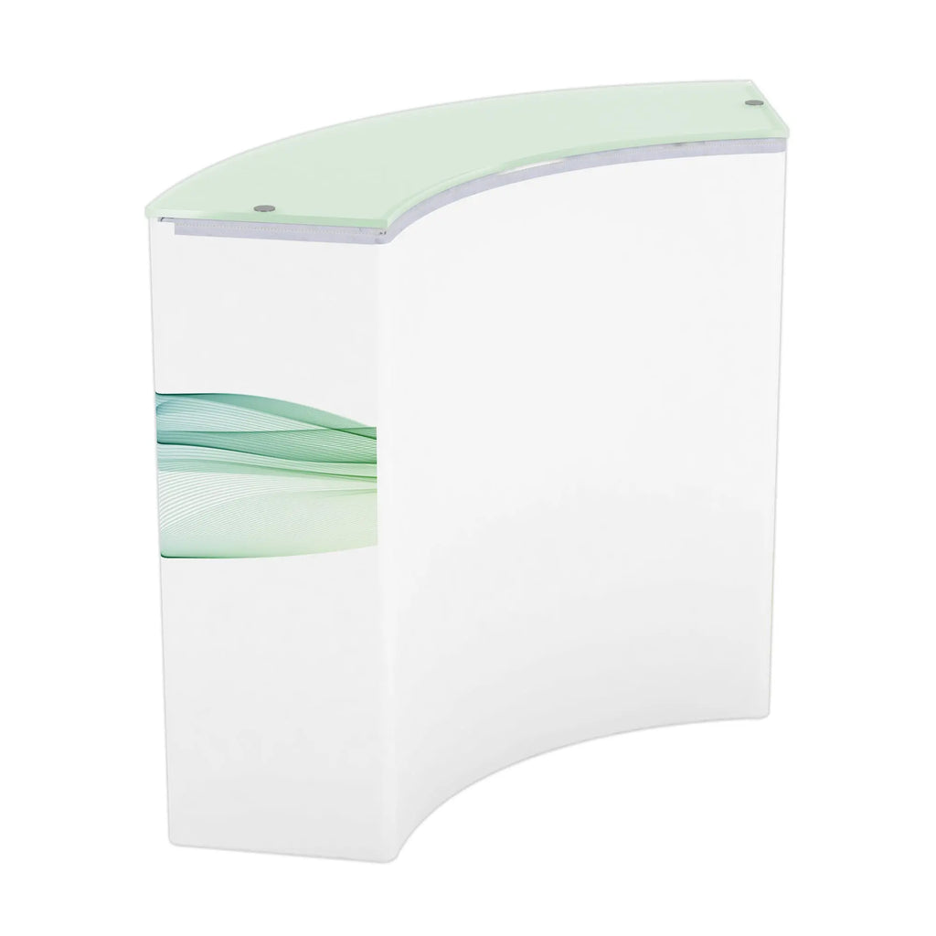 Curved Printed Fabric Greeting Counter - Portable Booths