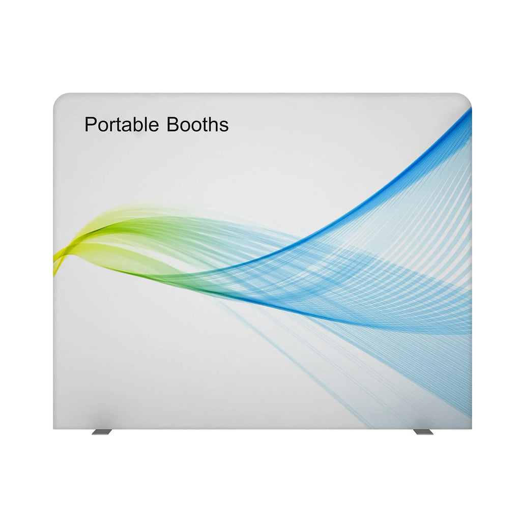 10' Straight Wall Fabric Display Package with full color fabric graphic and canvas carry bag - Portable Booths