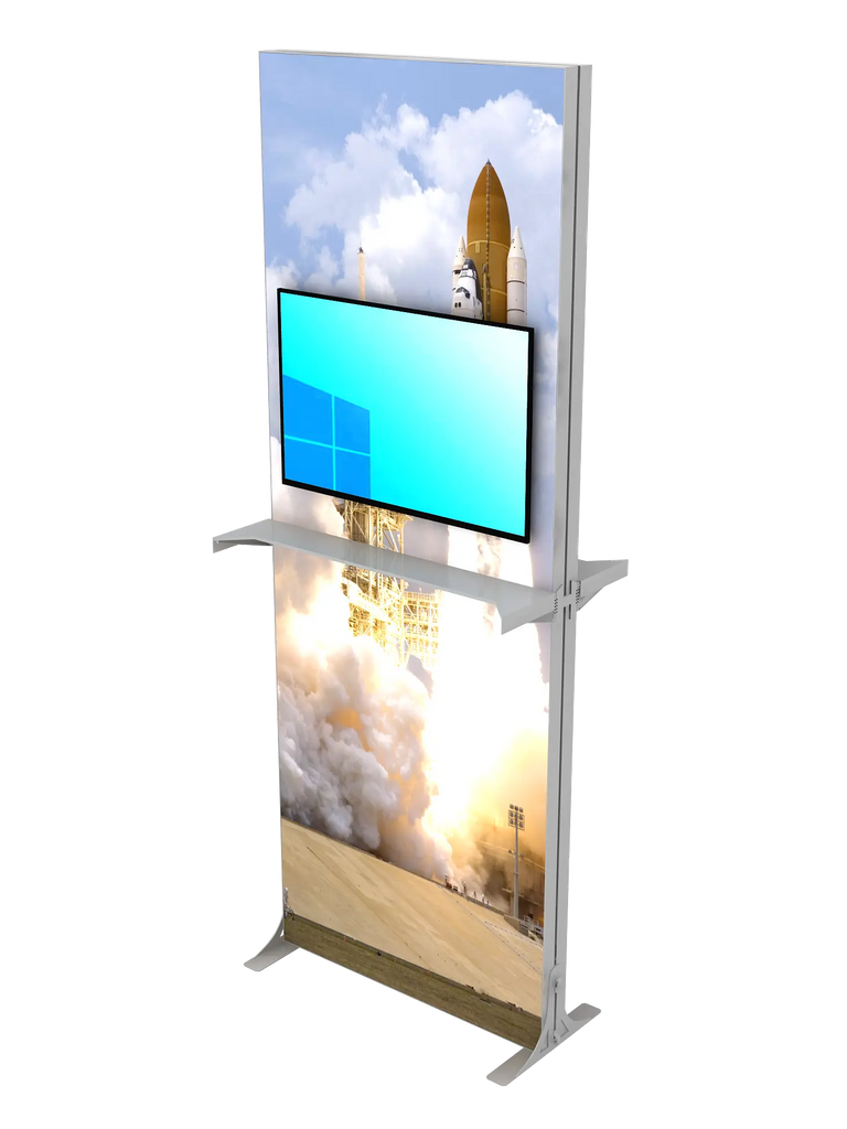 Light Box Module - 3' x 8' with Monitor Mount and Shelf - Godfrey Group